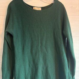 Michael Kors Tunic Sweater Round Neck Gold Hardware Side Zipper Size S